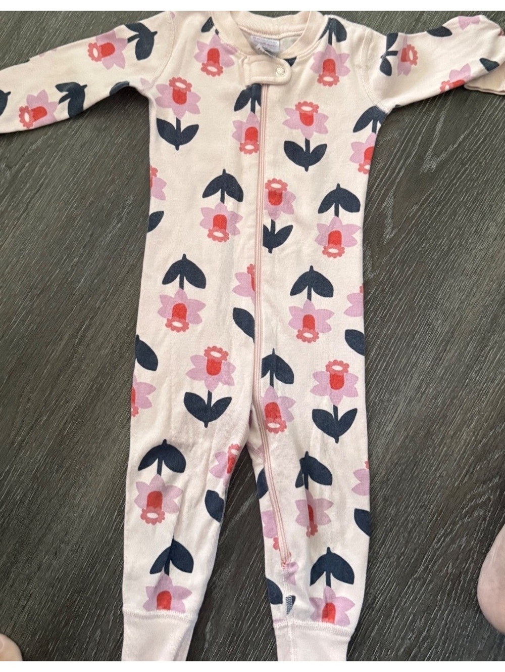 Hanna Andersson Organic Cotton Floral Zip Sleeper 18-24 Months